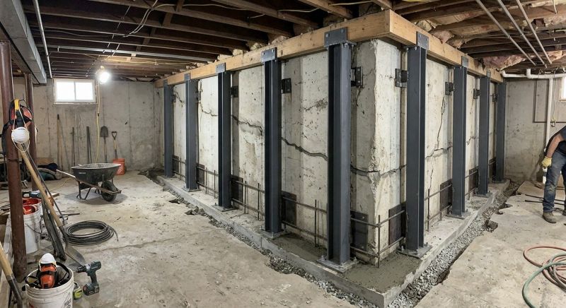Basement Stabilization in Medford, MA