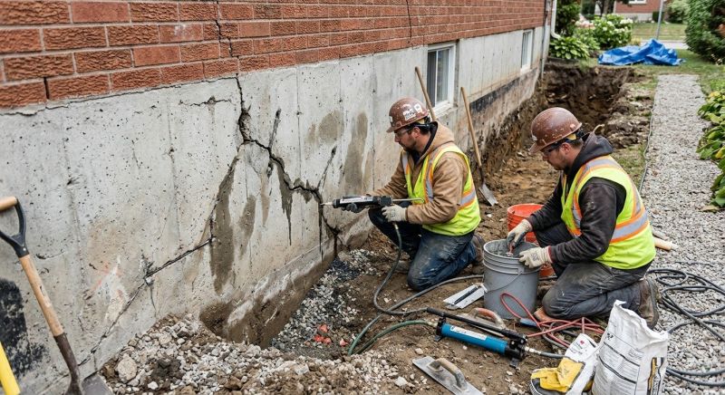 Cracked Foundation Repair in Billerica, MA