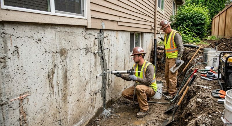 Cracked Foundation Repair in Brockton, MA