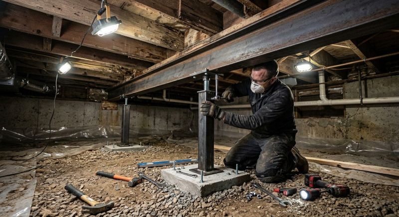 Crawlspace Structural Repair in Medford, MA