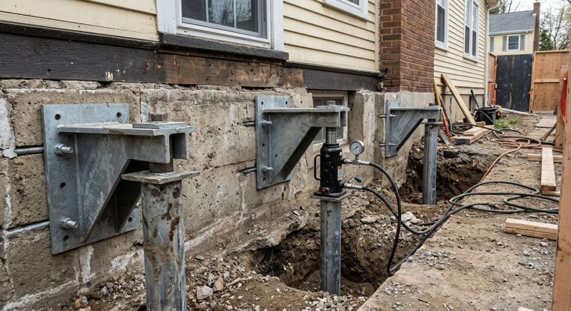 Foundation Pier Leveling in Medford, MA