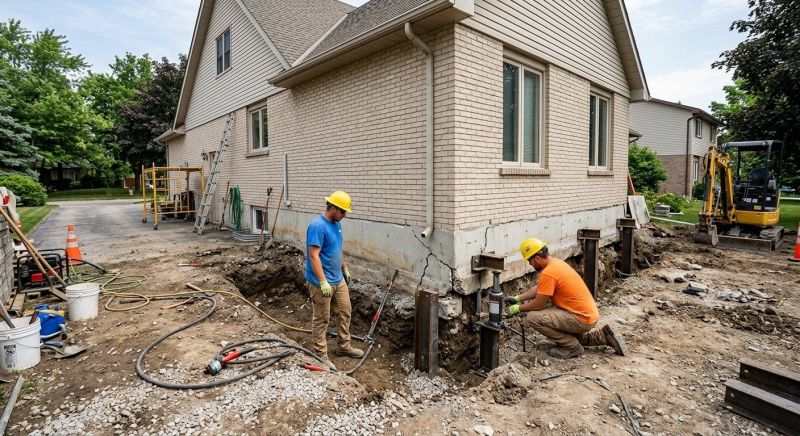 Helical Piers Installation in Medford, MA