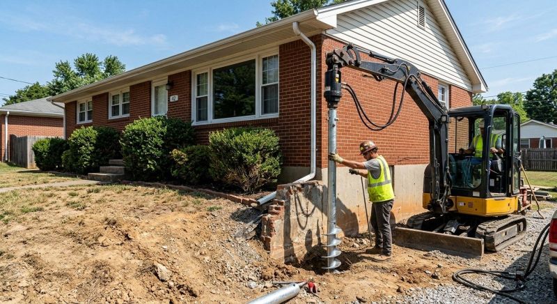Helical Pile Installation in Medford, MA