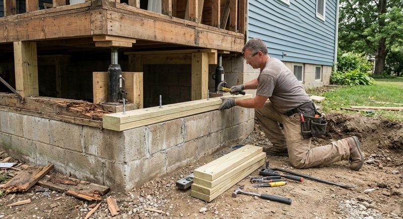 Sinking Foundation Repair in Ashland, MA
