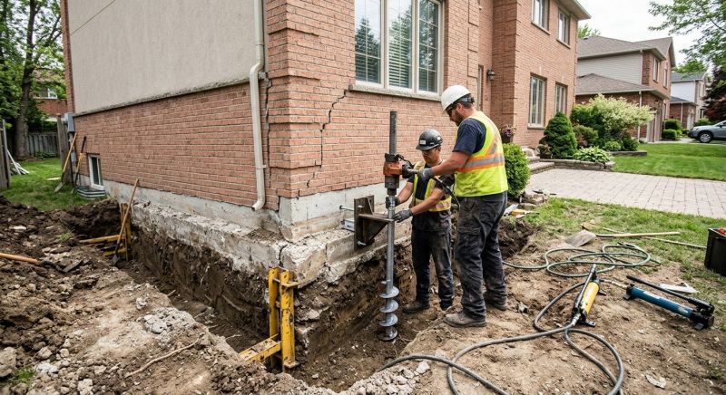 Sinking Foundation Repair in Brockton, MA
