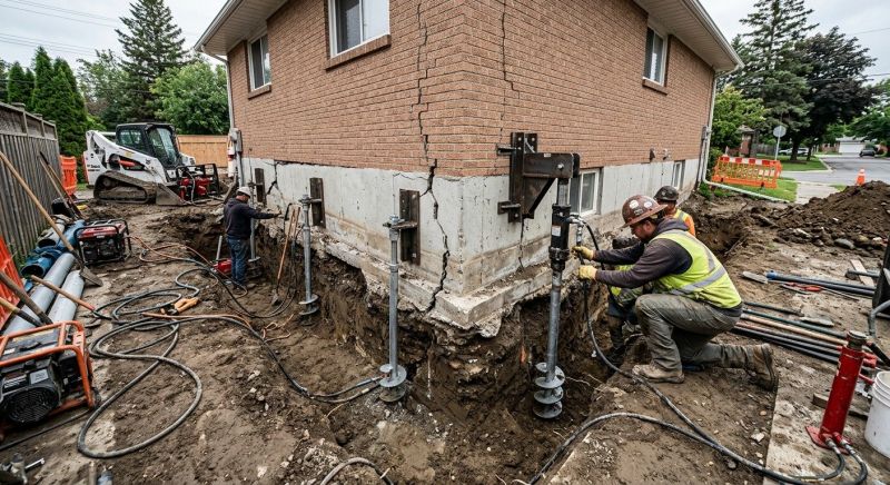 Sinking Foundation Repair in Dracut, MA