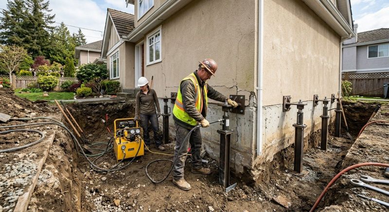 Sinking Foundation Repair in Lawrence, MA